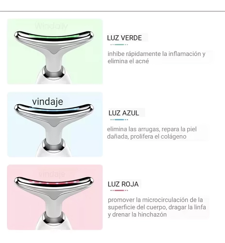 Masajeador Portátil Facial Belleza Papada Cuello Luz Roja
