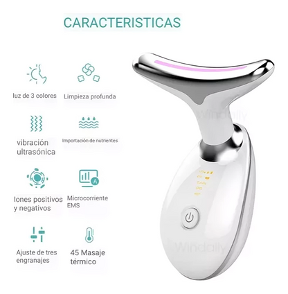 Masajeador Portátil Facial Belleza Papada Cuello Luz Roja